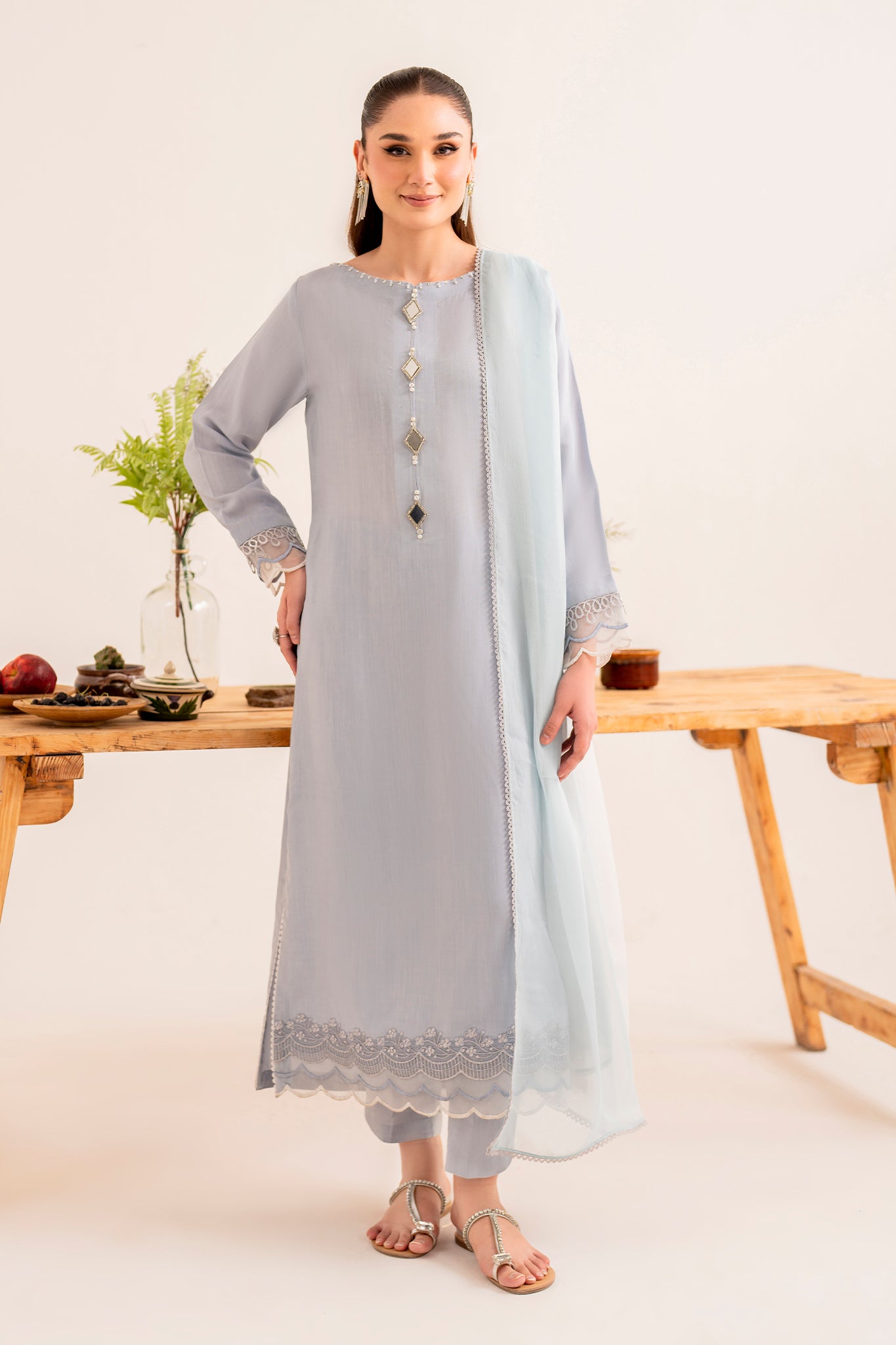 NOOR - 3 piece pure soft viscose silk suit